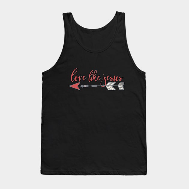 Love Like Jesus Boho Christian Arrow Design Tank Top by BeLightDesigns